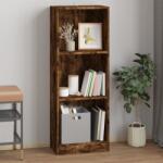 vidaXL Bibliotecă 3 niveluri stejar fumuriu 40x24x109 cm lemn compozit (819254) - comfy Biblioteca