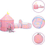 vidaXL Cort de joacă pentru copii cu 250 bile, roz, 301x120x128 cm (3107738) - comfy