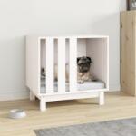 vidaXL Casă pentru câini, alb, 60x45x57 cm, lemn masiv de pin (822477) - comfy