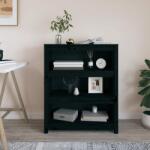 vidaXL Bibliotecă, negru, 80x35x97 cm, lemn masiv de pin (821683) - comfy Biblioteca
