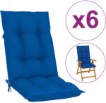 vidaXL Perne scaun spătar înalt 6 buc albastru regal 120x50x7cm textil (314265)