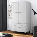vidaXL Șifonier cu picioare metalice OSLO, alb, 90x55x172, 5 cm, lemn (350990) Garderoba