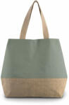 Kimood Uniszex táska Kimood KI0235 Canvas & Jute Hold-All Shopper Bag -Egy méret, Dusty Light Green/Natural