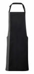 Premier Uniszex, női, férfi kötény, szakács, pincér Premier PR162 Colours Collection’ Contrast Bib Apron -Egy méret, Black/Lime
