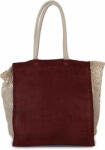 Kimood Uniszex táska Kimood KI0281 Shopping Bag With Mesh Gusset -Egy méret, Syrah Wine/Natural