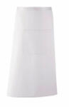 Premier Uniszex, női, férfi zsebes kötény, szakács, pincér Premier PR158 Colours Collection’ Bar Apron With pocket -Egy méret, White