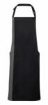 Premier Uniszex, női, férfi kötény, szakács, pincér Premier PR162 Colours Collection’ Contrast Bib Apron -Egy méret, Black/Dark Grey