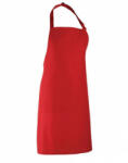 Premier Uniszex, női, férfi kötény, szakács, pincér Premier PR150 Colours Collection’ Bib Apron -Egy méret, Red
