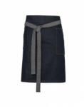 Premier Uniszex, női, férfi kötény, szakács, pincér Premier PR135 Division' Waxed Look Denim Waist Apron -Egy méret, Indigo Denim