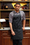 Premier Uniszex, női, férfi kötény, szakács, pincér Premier PR123 Espresso' Bib Apron -Egy méret, Black/Brown