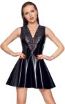 Black Level Rochie din Vinil cu Insertie din Dantela, Negru, S