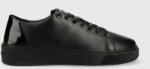 Calvin Klein sneakers din piele HM0HM00869 LOW TOP LACE UP FESTIVE culoarea negru PPYX-OBM01S_99X