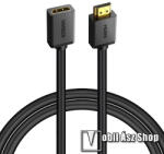 UGREEN HDMI hosszabbító kábel - v2.0 HDMI dugó, aranyozott HDMI dugó, HDMI anya / HDMI apa, 2m hosszú, 48Gbps, 4K@60Hz - FEKETE