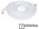  UTP CAT7 PATCH LAN KÁBEL - 5m hosszú, lapos kábel, 10 Gbps, árnyékolt RJ45 csatlakozók - FEHÉR