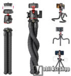  ULANZI MT-45 UNIVERZÁLIS Octopus Gorillapod TRIPOD állvány - csúszásgátló, 1kg teherbírás, gyorskioldós, 360 fokban forgatható, flexibilis lábakkal, univerzális 1/4"-os csatlakozók - FEKETE