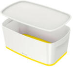 Leitz Tároló doboz LEITZ Wow Mybox fedeles műanyag kicsi fehér/sárga (52291016)