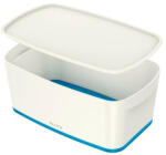 Leitz Tároló doboz LEITZ Wow Mybox fedeles műanyag kicsi fehér/kék (52291036)
