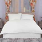 HomePuls Cearsaf de pat o persoana Damasc Policoton dunga 1 cm, 160 x 230 cm, Alb