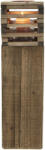 Clayre & Eef Set 2 suporturi lumanari lemn maro 14x14x52 cm (6H2088)
