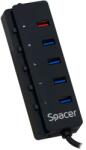 Spacer HUB extern SPACER porturi USB: USB 3.0 x 4 Port USB Quick Charge x 1 conectare prin USB 3.0 Alimentare retea 220Vnegru "SPH-4USB30-1QC (SPH-4USB30-1QC)
