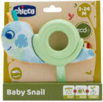 Chicco Baby Snail Eco+ bébicsiga rágókás textiljáték ökoanyagból (CH0111200)