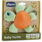 Chicco Baby Turtle Eco+ bébiteknős rágókás textiljáték ökoanyagból (CH0111190)