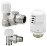 Icma Set robineti tur-retur cu cap termostatic ICMA 1/2, pentru instalatii de pex sau cupru, filet exterior (041010-173)