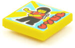 LEGO® 3068bpb1557c3 - LEGO sárga csempe 2 x 2 méretű, hátizsákos táncoló minigiurával (3068bpb1557c3)