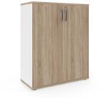  Dulap cu inaltime medie Viva, 110 x 90 x 42 cm, cu usi, stejar sonoma/alb M1250059 Dulap arhivare
