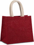 Kimood Uniszex bevásárló táska Kimood KI0273 Jute Canvas Tote - Medium -Egy méret, Cherry Red/Gold