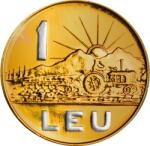 Casa de Monede 1 Leu 1966 ediție înnobilată cu aur pur și rodiu Moneda