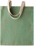 Kimood Uniszex táska Kimood KI0226 100% natural Yarn Dyed Jute Bag -Egy méret, Natural/Water Green