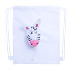  Tornazsák - hátizsák, állat figurás zebra tokban 26 x 32cm, 190T poliészter