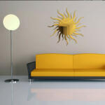  Sticker perete 3D Mirror Gold Sun