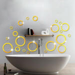  Sticker perete 3D Mirror Gold Circles