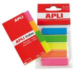 APLI Jelölőcímke, műanyag, 5x25 lap, 12x45 mm, APLI, 5 szín (11912) - iroszer24