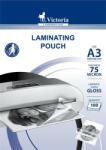 Victoria Office Meleglamináló fólia, 75 mikron, A3, fényes, VICTORIA OFFICE