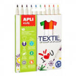 APLI Textilfilc, 2, 9 mm, APLI Kids "Markers Textil", 10 különböző szín (18220)