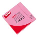 APLI Öntapadó jegyzettömb, 75x75 mm, 100 lap, APLI "Funny", neon rózsaszín (11898)