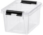SMARTSTORE Műanyag tárolódoboz, 1, 5 liter, fekete fogantyúkkal, SMARTSTORE "Classic 1, 5", átlátszó (3453070) - iroszer24