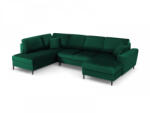Micadoni Coltar in forma de U Moghan cu tapiterie din catifea, verde (ColtarUmoghantset37) Canapea