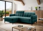 Vox bútor Alloro sarokkanapé, matte turquoise velvet Balos