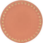 Clayre & Eef Set 4 butoni mobilier ceramica portocalie aurie 4x3 cm (65063)