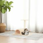 vidaXL Stâlp de zgâriere pentru pisici cu tunel, crem, 60x34, 5x50 cm (171696) - comfy