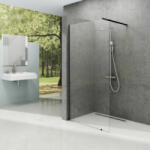 RAVAK Walk in Wall 140 v. 200 fekete + transparent (GW9WM0300Z1)