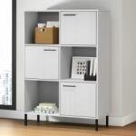 vidaXL Bibliotecă cu picioare metalice OSLO, alb, 90x35x128, 5 cm, lemn (351014) Biblioteca
