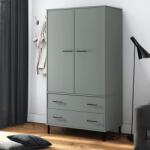 vidaXL Șifonier cu picioare metalice OSLO, gri, 90x55x172, 5 cm, lemn (350989) Garderoba
