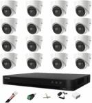  Sistem de supraveghere Hikvision 16 camere de interior 8MP 2.8mm IR 60m, DVR 16 canale 4K, accesorii montaj (36195-)