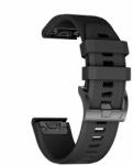  Szilikon Okosóra Szíj Garmin 26mm Quickfit Fenix 3 / 5x / 3hr / 5x Plus / 6x / 6x Pro / 7x Doop Discoverer Fekete