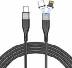  Töltő és Szinkronizáló Kábel Tech-protect Ultraboost 2in1 Magnetic Cable Lightning & Type-c Pd60w/3a 100cm Black